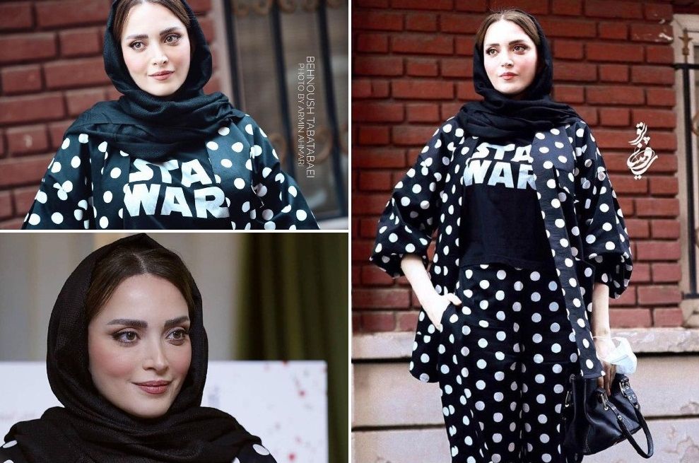 ببینید: استایل منحصربهفرد بهنوش طباطبایی/ لباس و شلوار خالخالی، تیشرت و کتانی